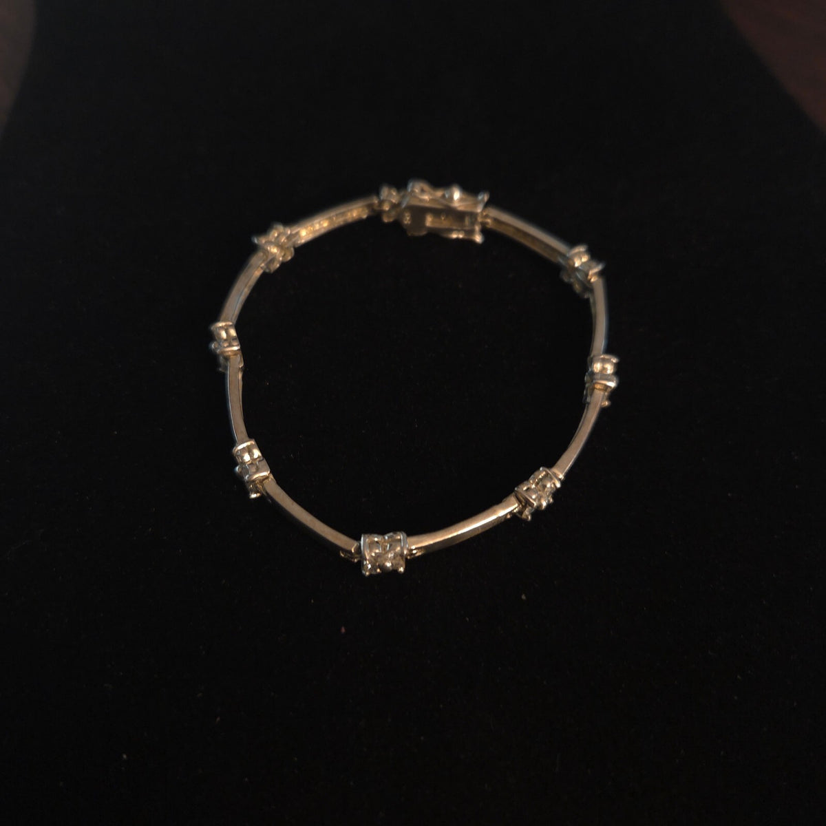 Vintage 7 1/4" Sterling Silver Floral Cluster Bracelet