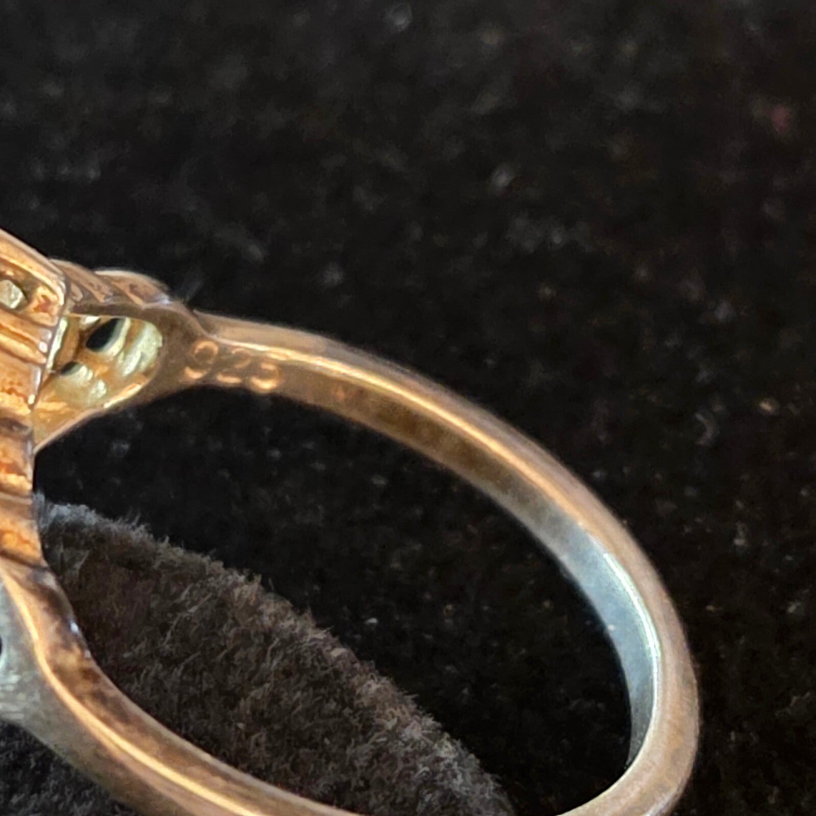 Vintage Size 8 Sterling Silver with Black Oval Sapphire Ring