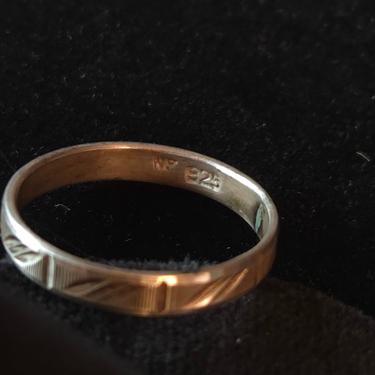 Vintage Size 7 Sterling Silver Aztec-Inspired Patterned Ring