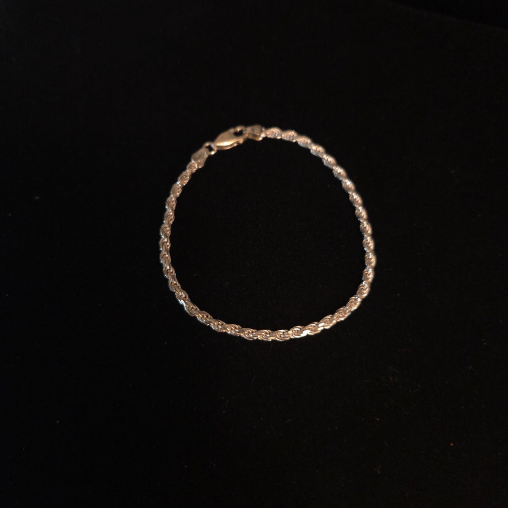 Sterling Silver 3MM 7" Rope Chain Bracelet