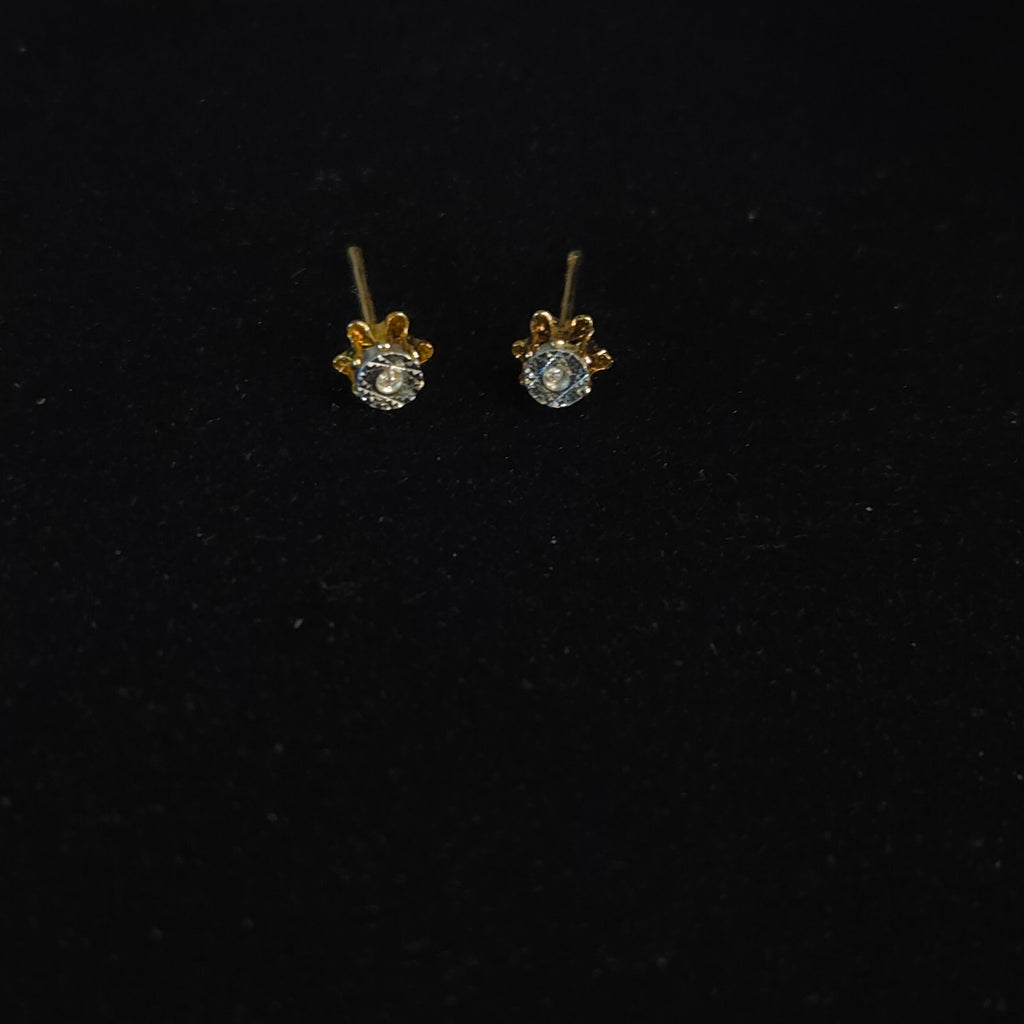 Vintage Silver and Gold-Tone Buttercup Stud Earrings