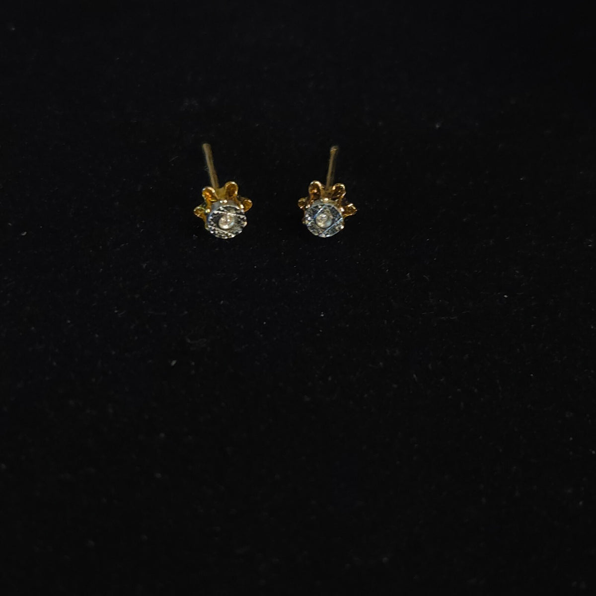 Vintage Silver and Gold-Tone Buttercup Stud Earrings