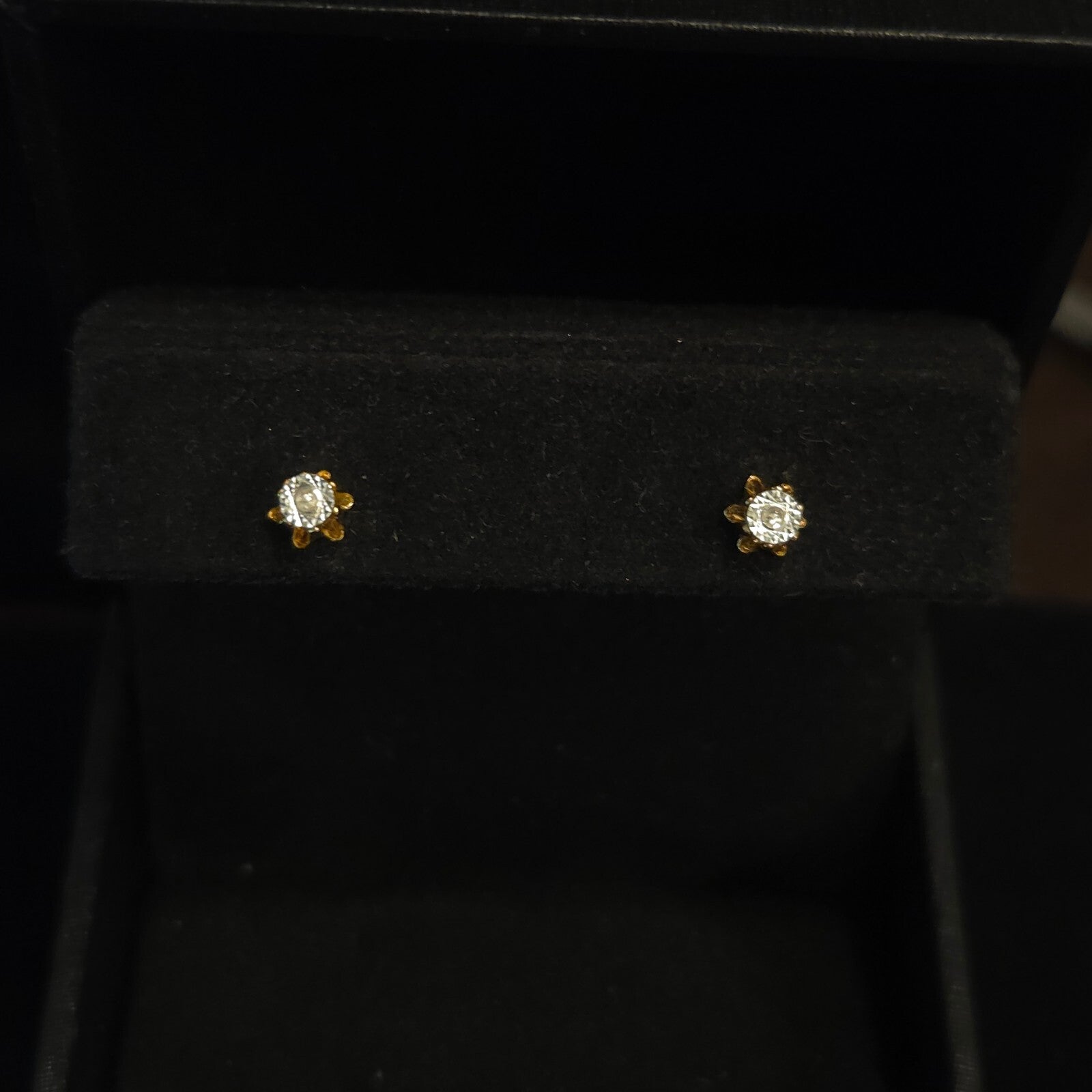 Vintage Silver and Gold-Tone Buttercup Stud Earrings