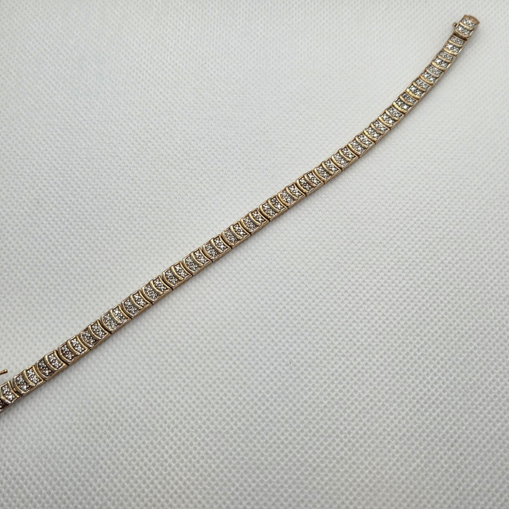 Vintage 8" Gold over Sterling Silver Tennis Bracelet