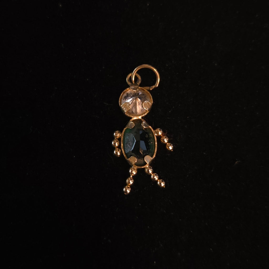 Vintage 14K Gold 3/4" Birthstone Child Pendant - May