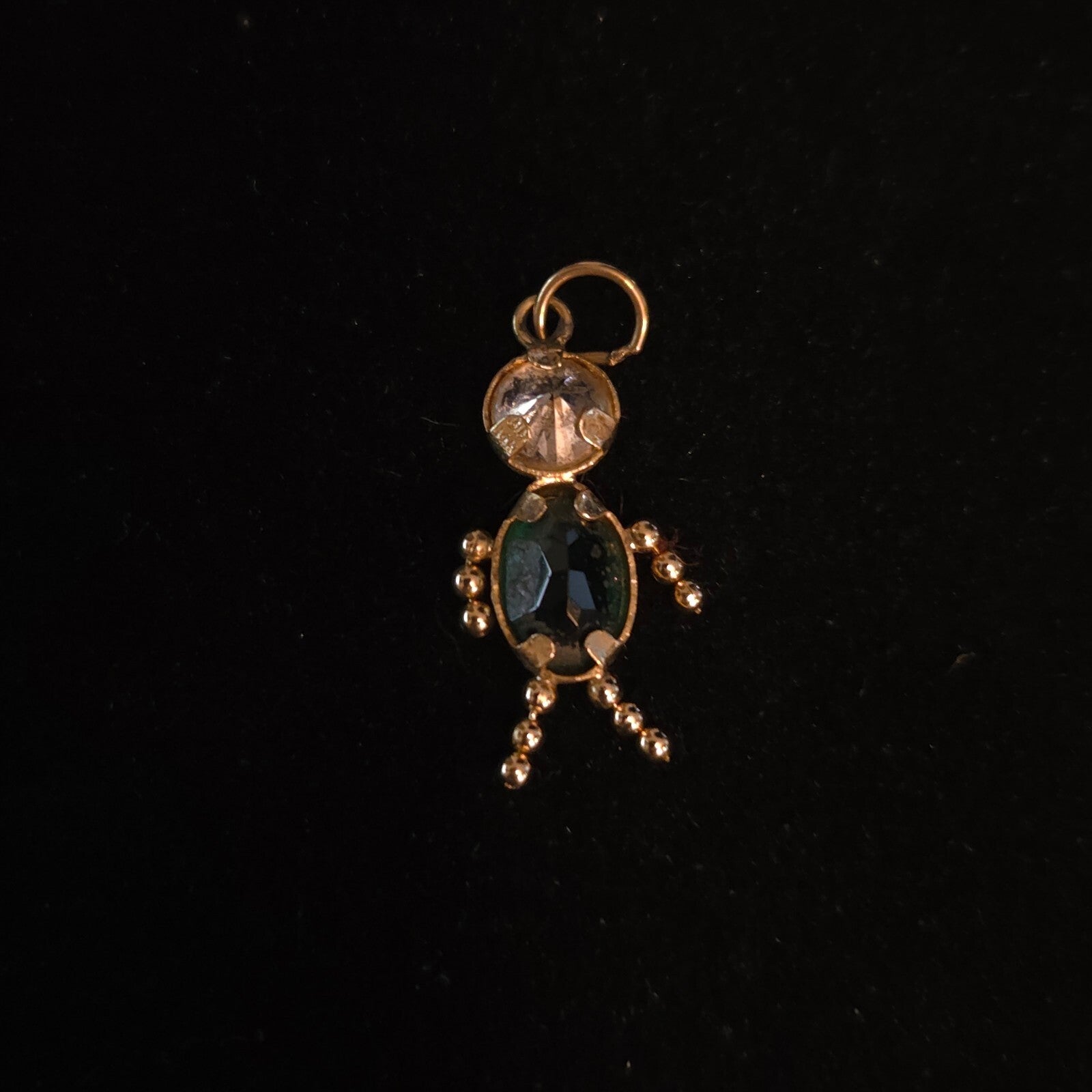 Vintage 14K Gold 3/4" Birthstone Child Pendant - May