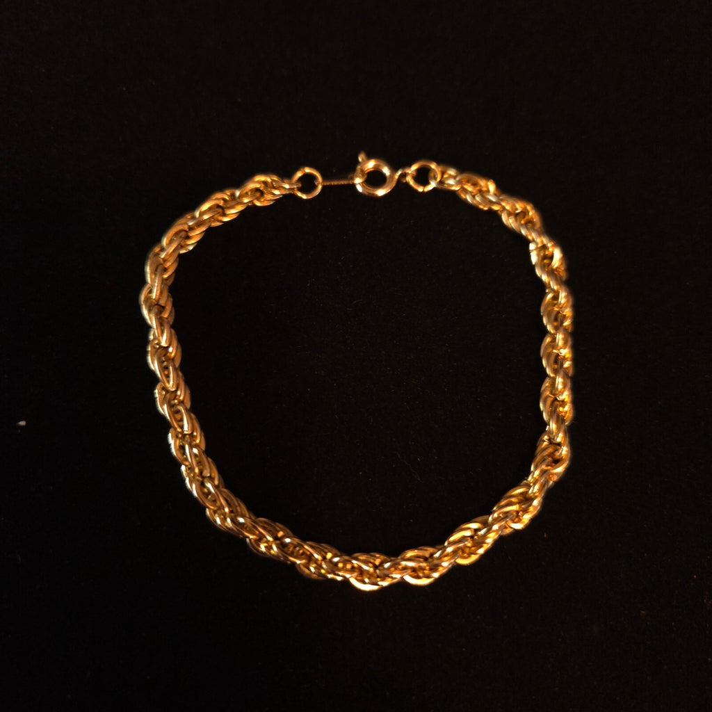 Vintage Gold-Toned 5mm Twisted Rope Chain Bracelet