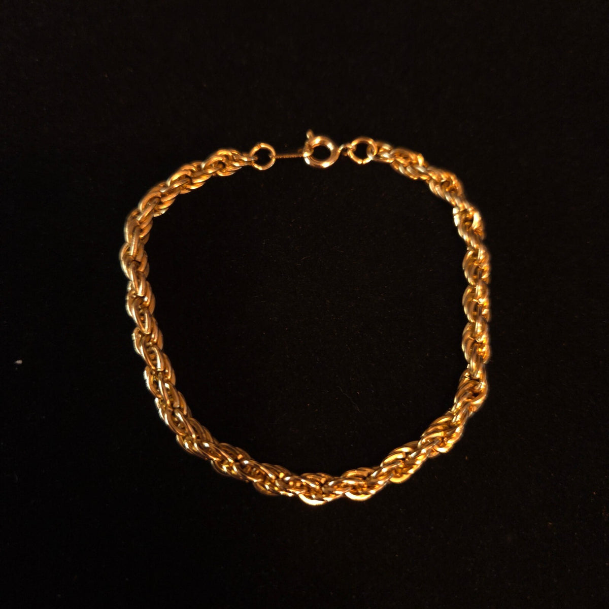 Vintage Gold-Toned 5mm Twisted Rope Chain Bracelet