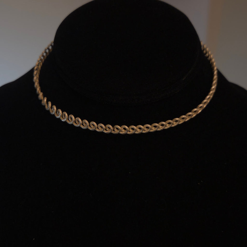 Vintage 16" Sterling Silver Textured Twist Choker