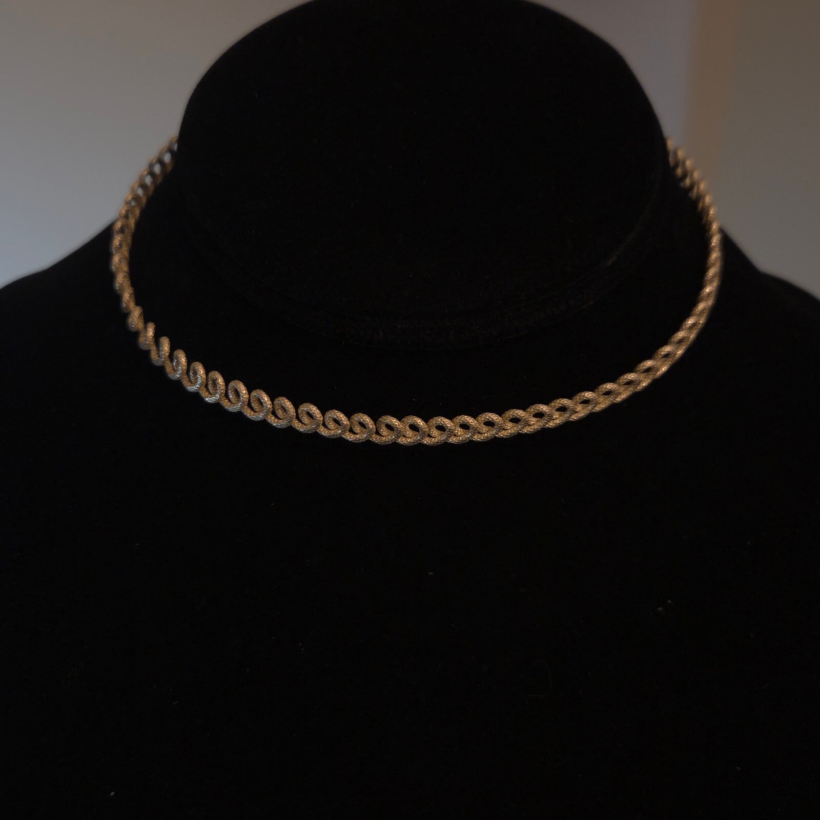 Vintage 16" Sterling Silver Textured Twist Choker