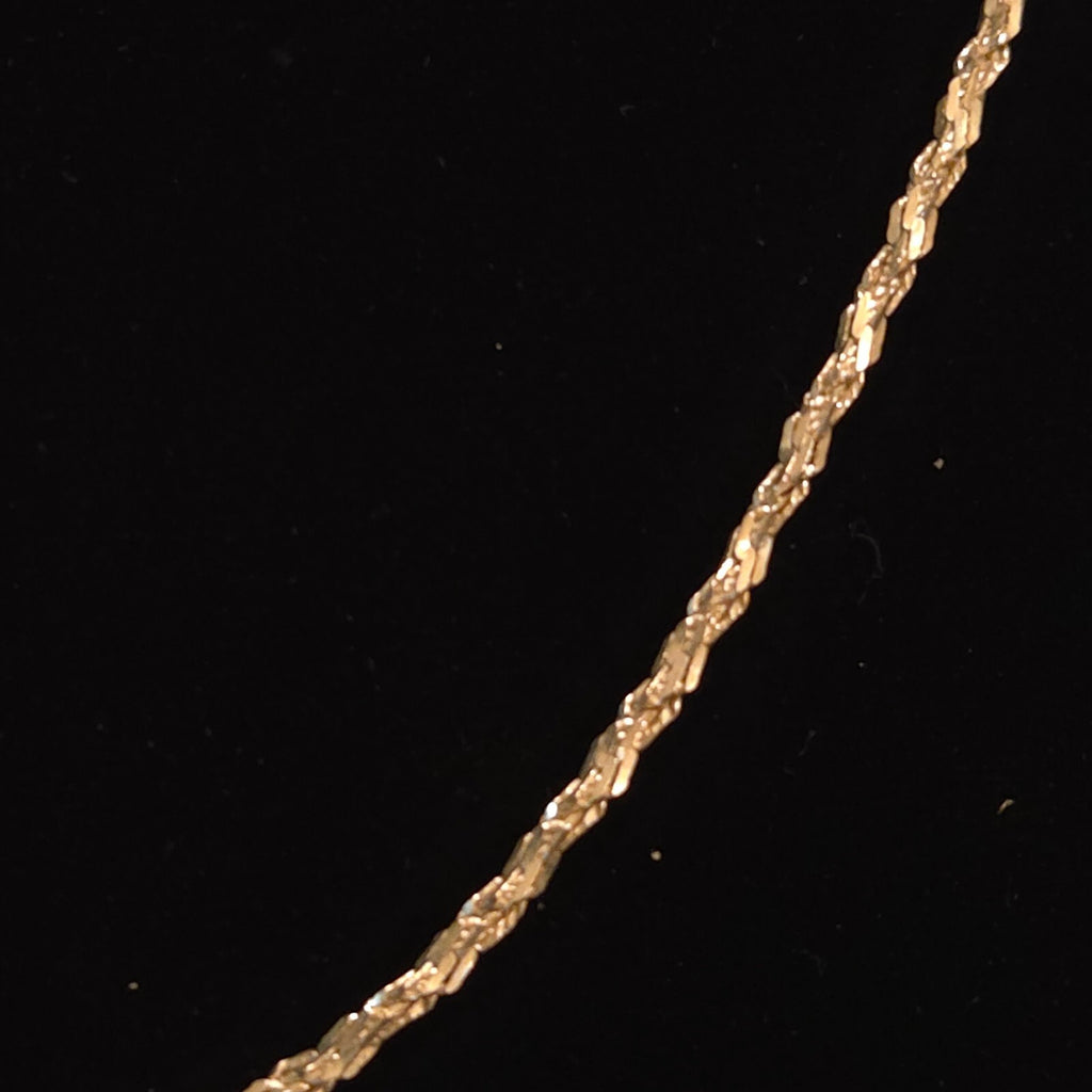 Vintage 20" Sterling Silver Diamond Cut Rope Chain