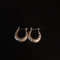 Vintage Sterling Silver Shrimp Style Hoop Earrings