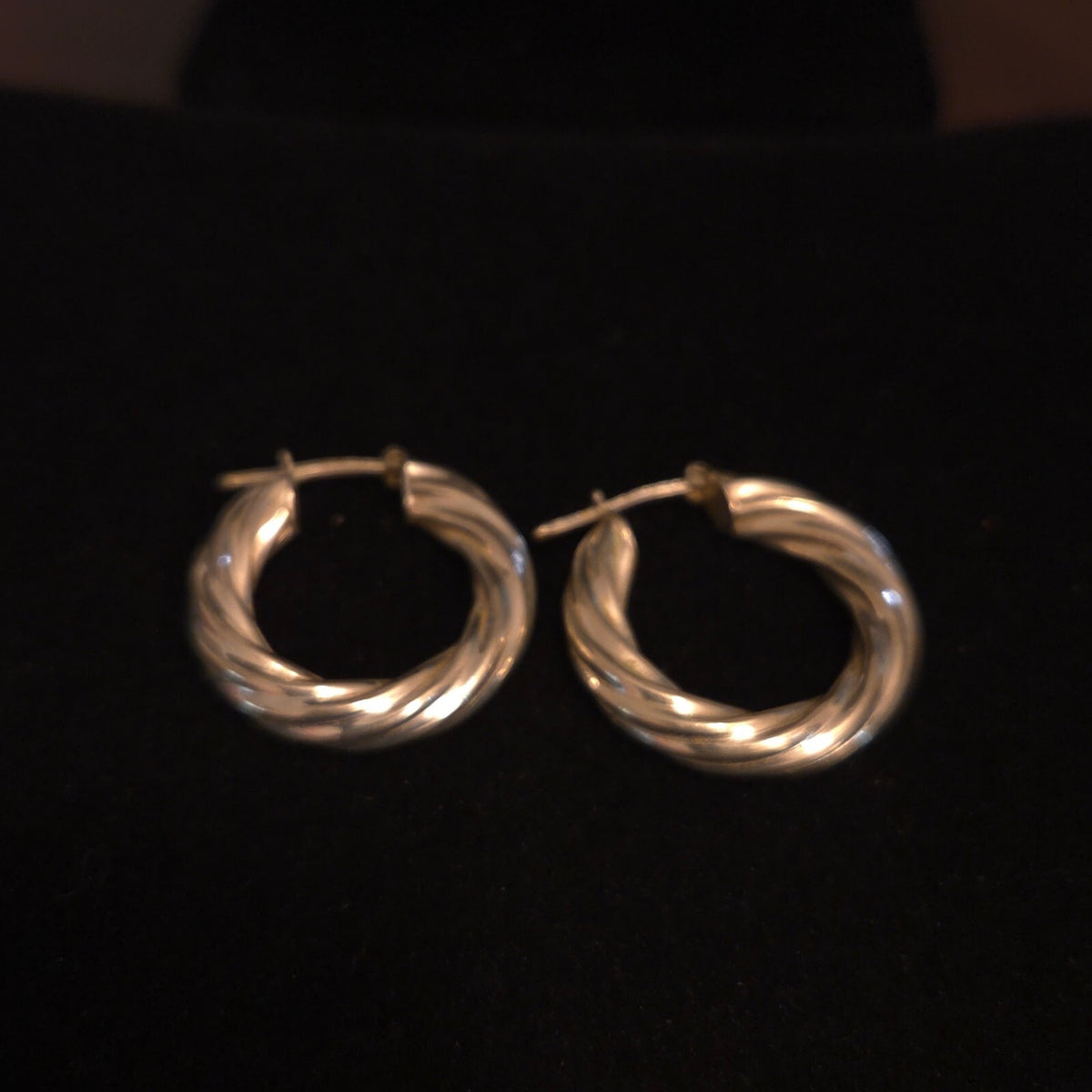 Sterling Silver Twist Hoop Earrings