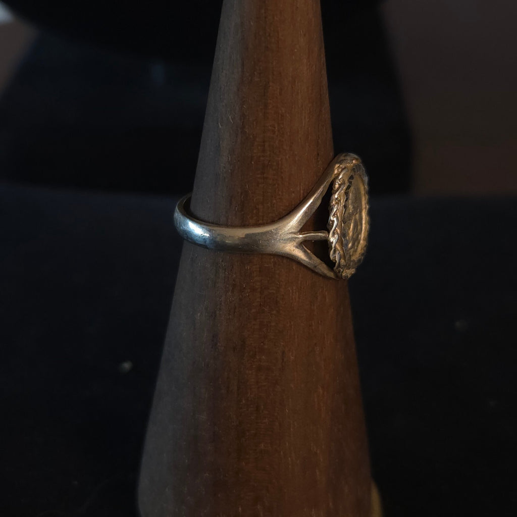 Vintage Size 7 Sterling Silver Cherub/Angel Signet Ring