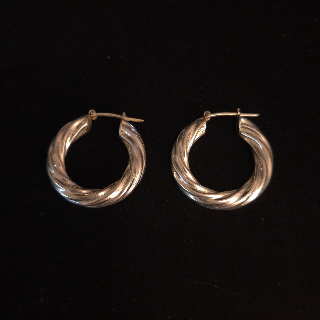 Sterling Silver Twist Hoop Earrings