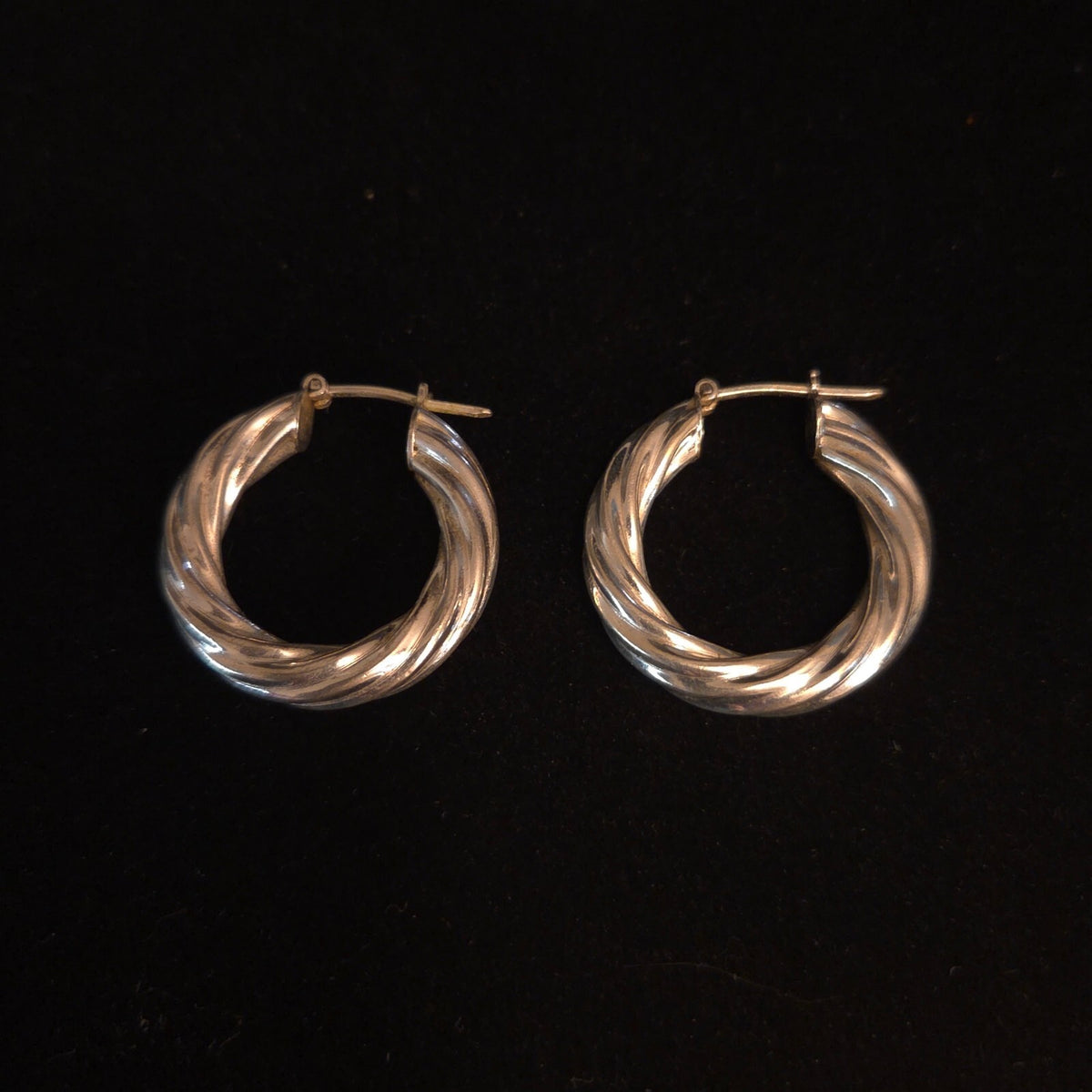 Sterling Silver Twist Hoop Earrings