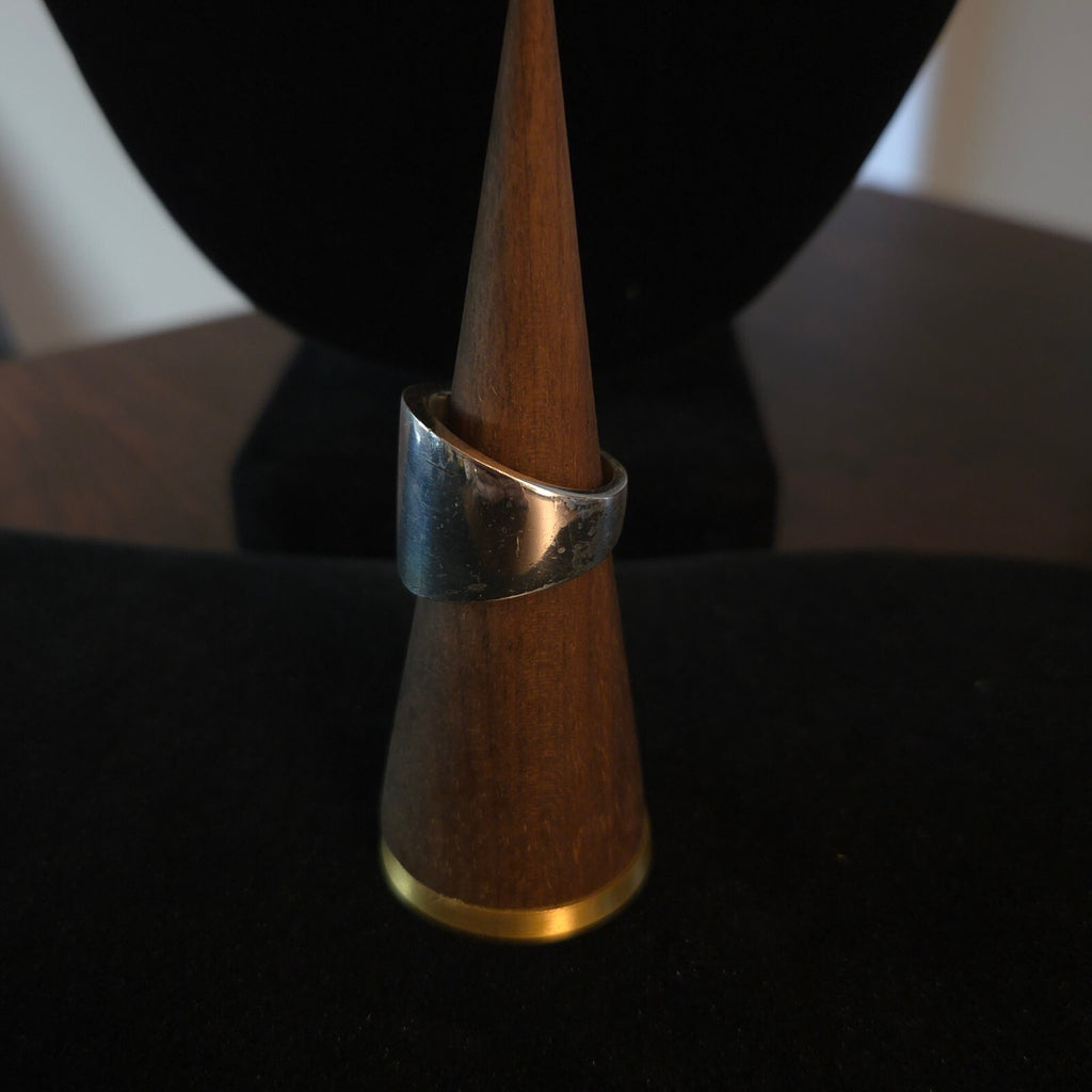 Vintage Size 8 Sterling Silver Wide Silver Ring