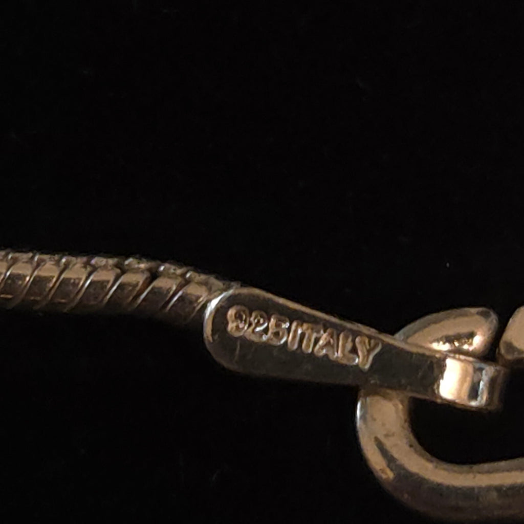 Vintage Sterling Silver Snake Chain with Sterling Sand Dollar Charm