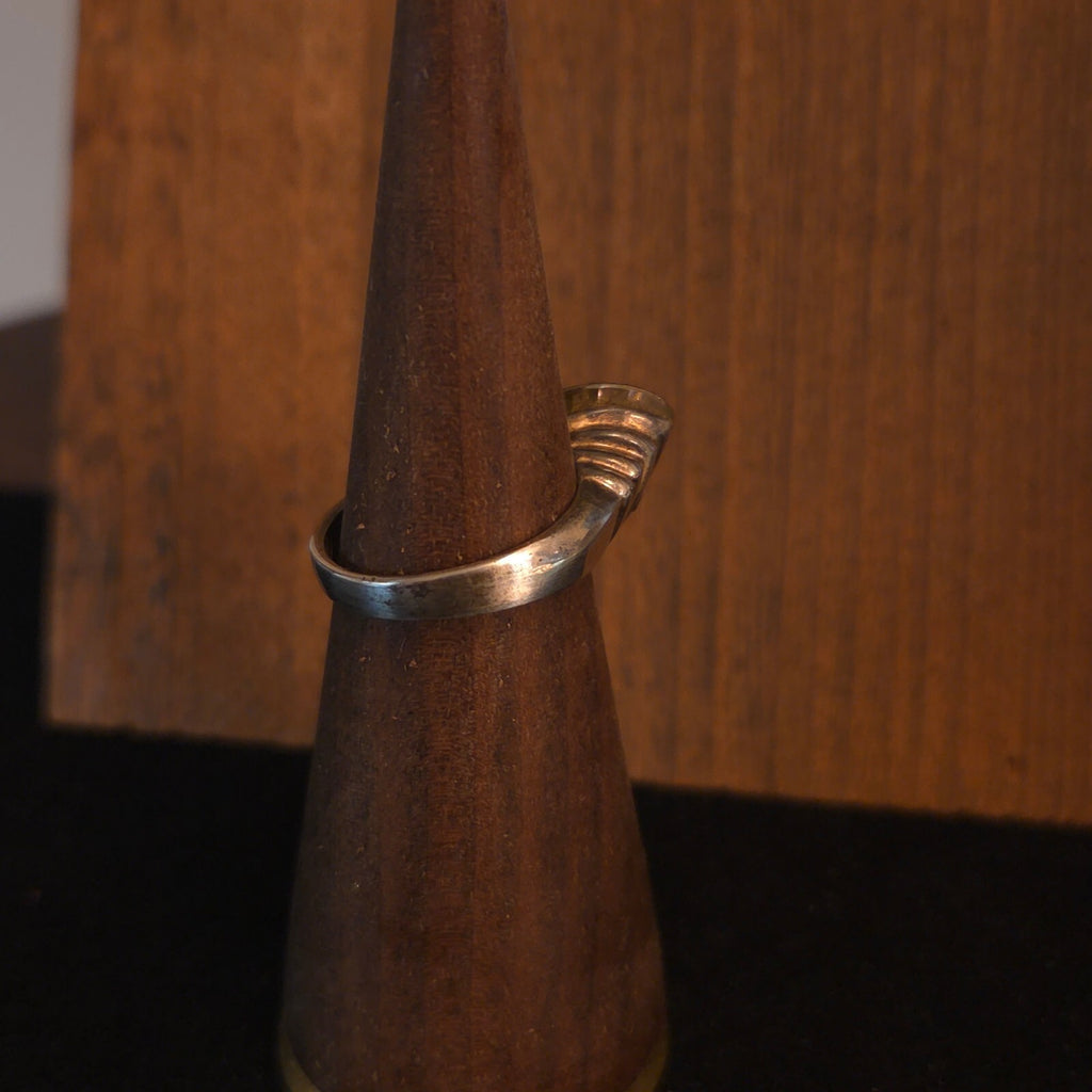 Vintage Size 6 Sterling Silver Pink Tourmaline Unique Ring