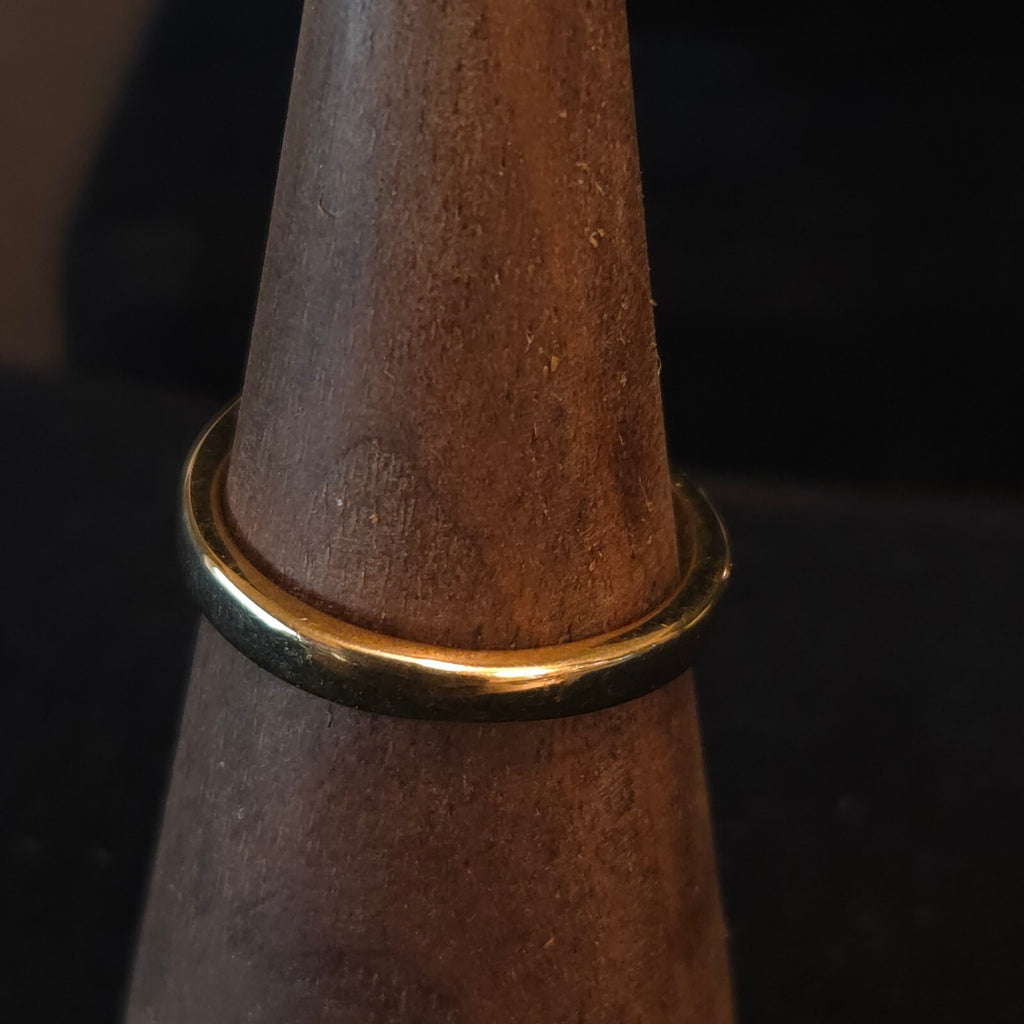 Vintage Amethyst Glass 18K Gold Electroplated Ring Size 10