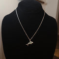Silver-Tone 18" Blue Dolphin Pendant Necklace