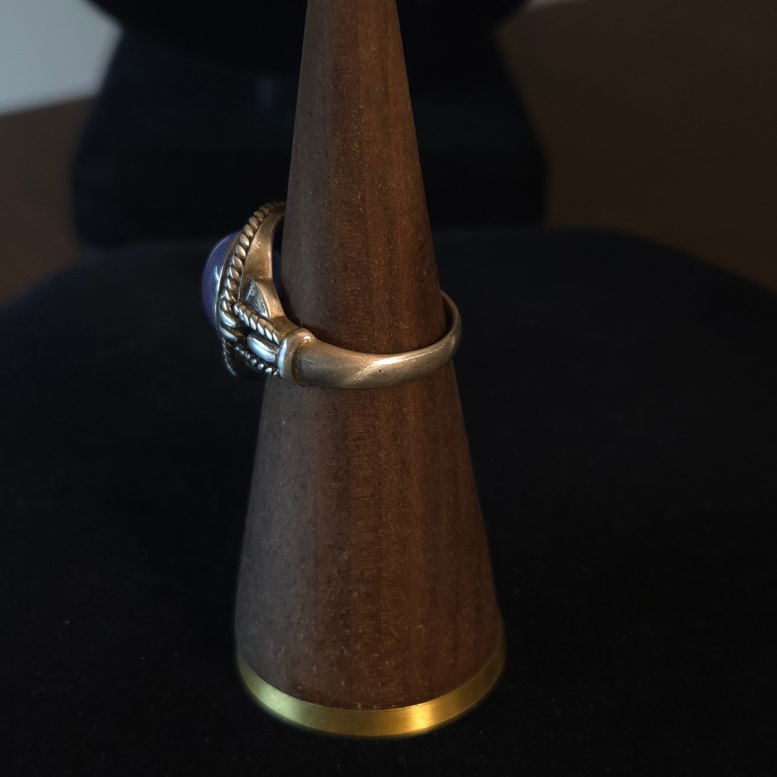 Vintage Size 8 Sterling Silver Lavender Jadeite Stone Ring