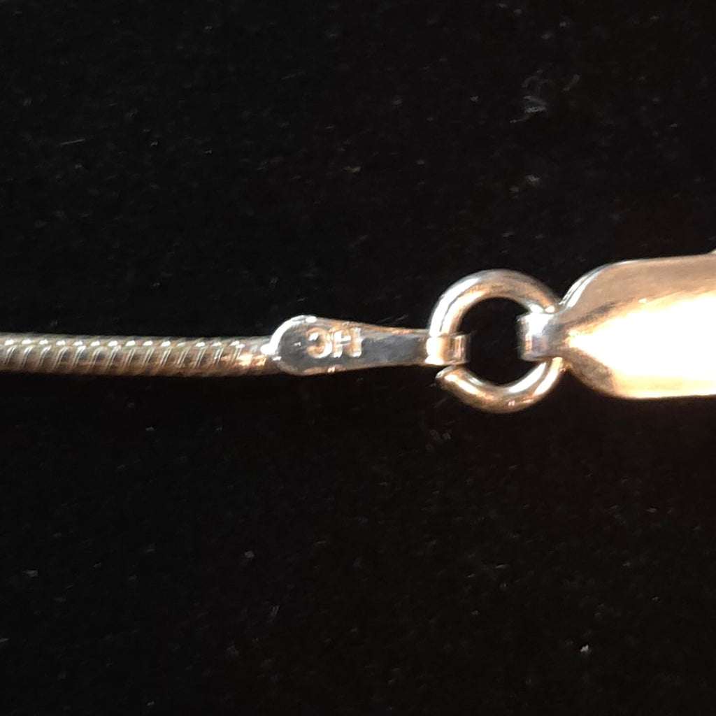 Vintage Sterling Silver Snake Chain with Sterling Sand Dollar Charm