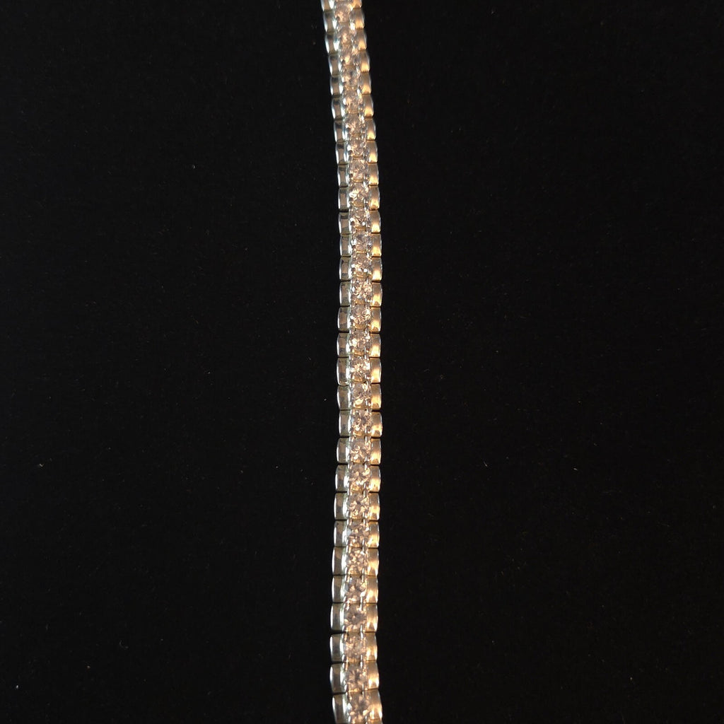 Vintage 7 1/2" Sterling Silver Tennis Bracelet