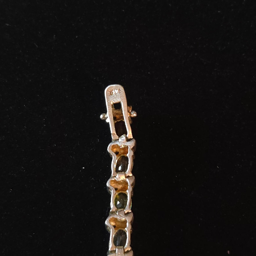 Vintage 7 1/2" Sterling Silver MultiGemstone Tennis Bracelet