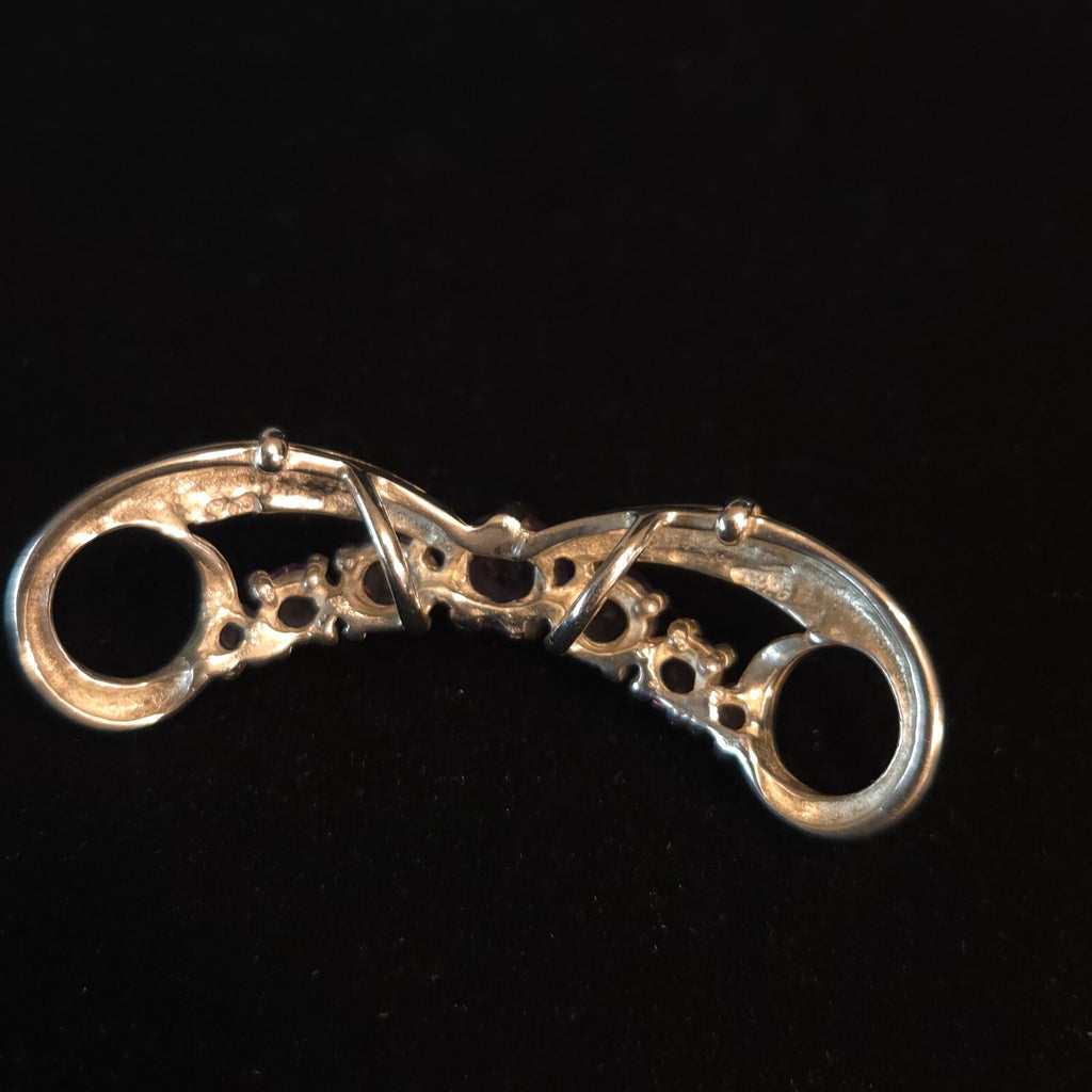 Vintage 925 Sterling Silver & Amethyst Slide Pendant