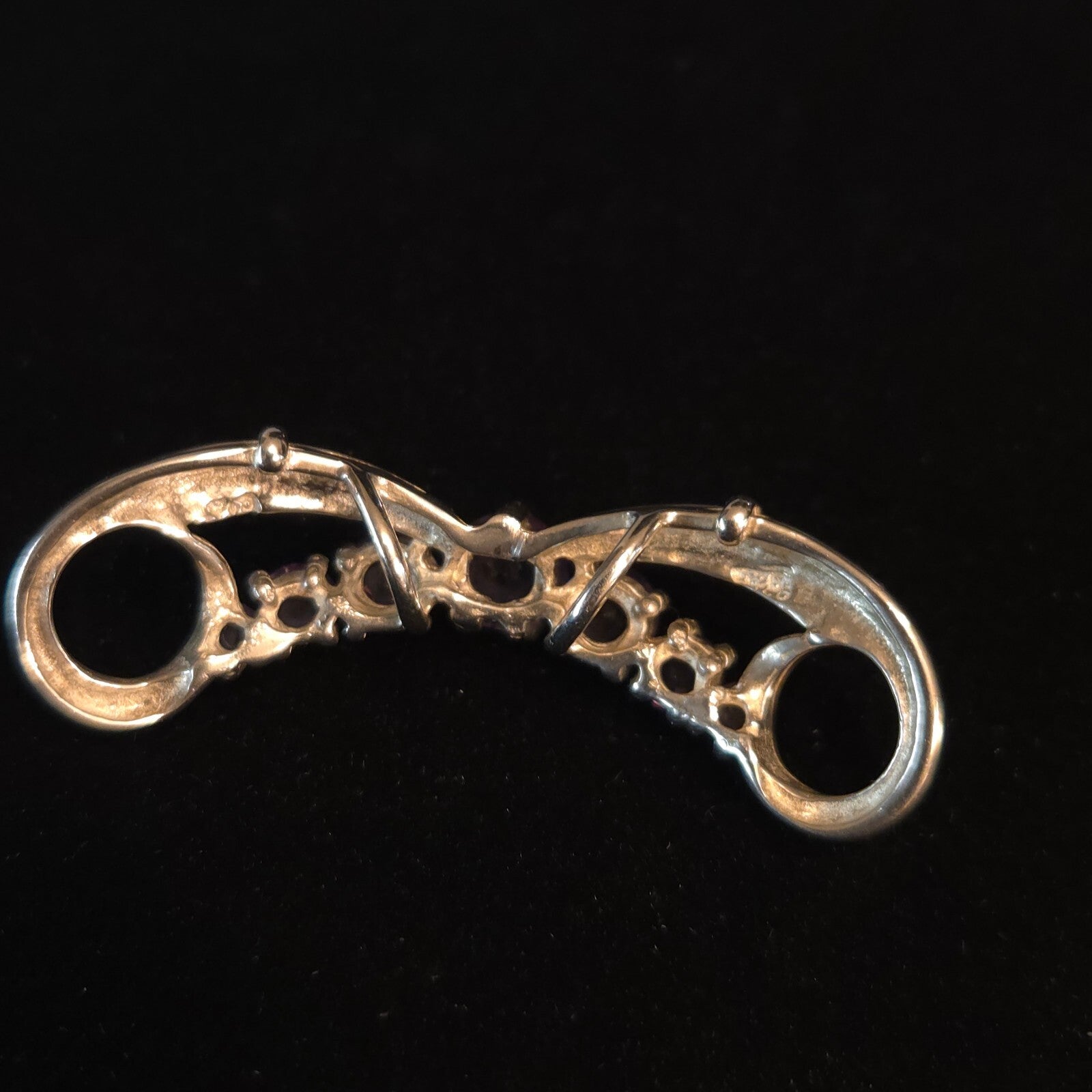 Vintage 925 Sterling Silver & Amethyst Slide Pendant