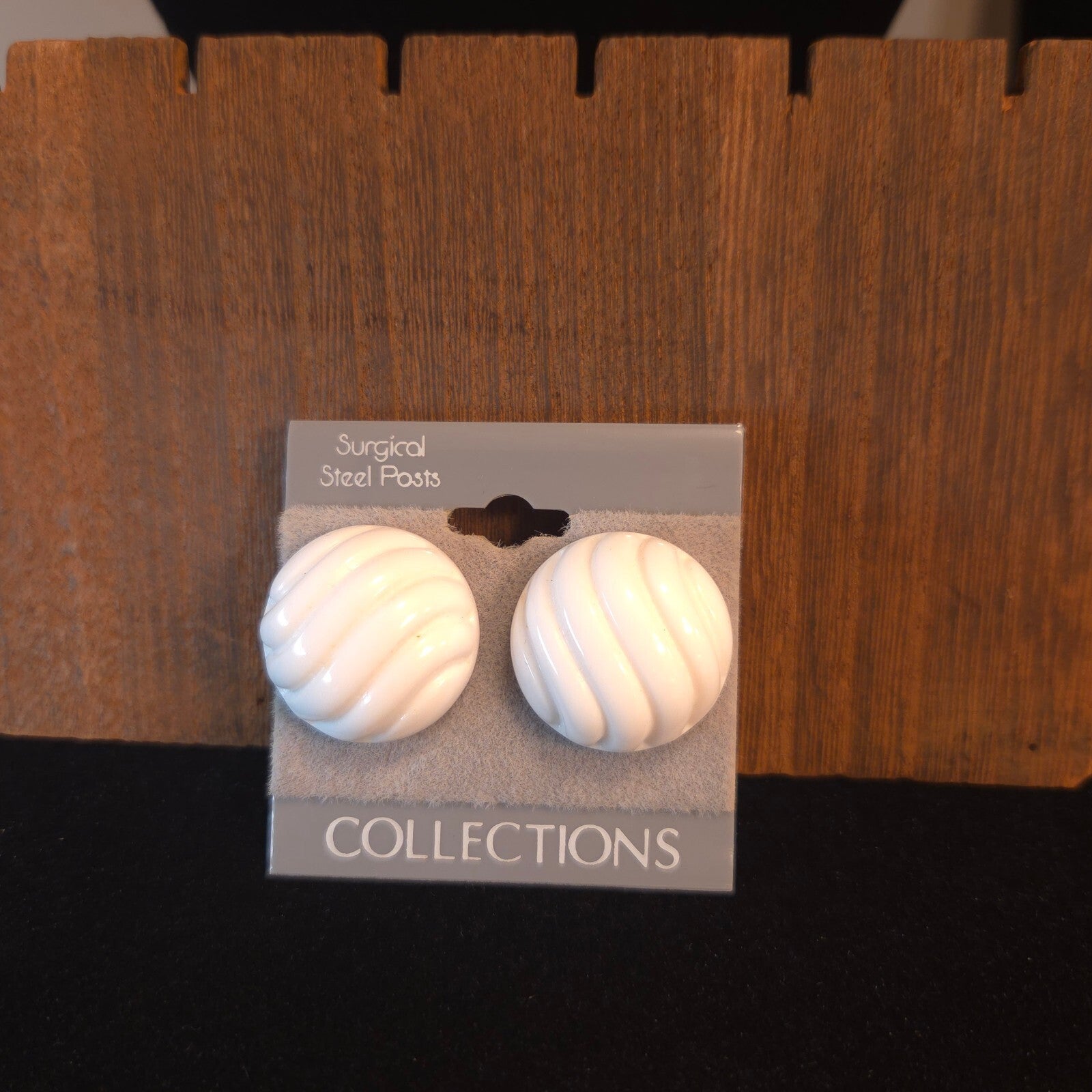 Montgomery Ward White Wave Earrings