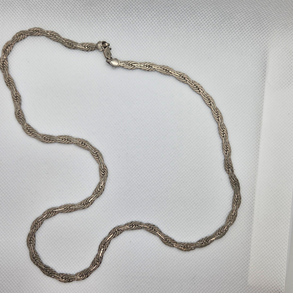 Sterling Silver 24" Italian Rope Woven Chain Necklace
