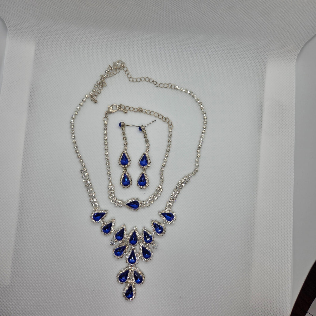 Royal Blue and Silver Rhinestone Jewelry Set