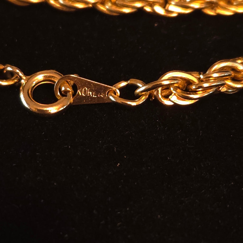 Vintage Gold-Toned 5mm Twisted Rope Chain Bracelet