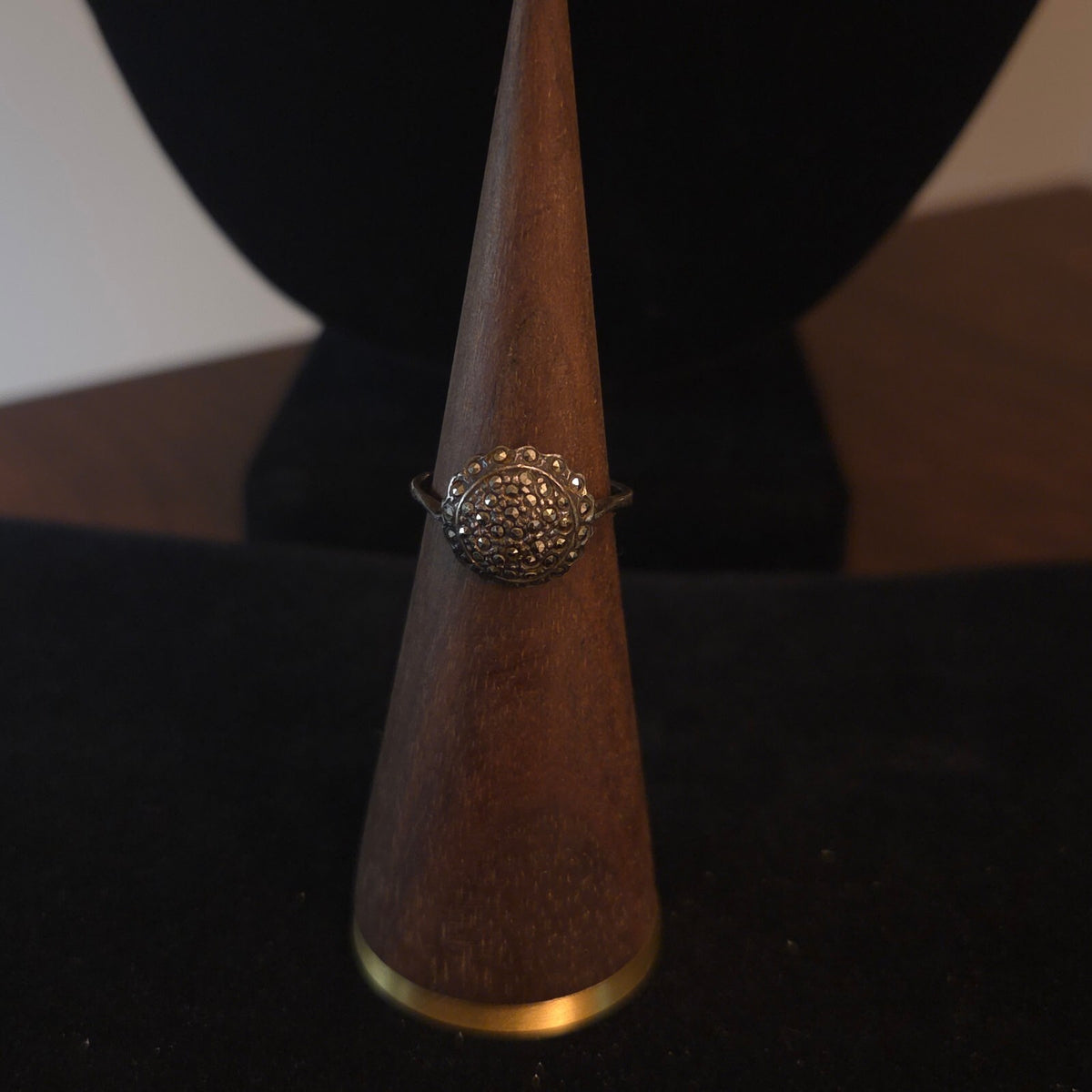 Vintage Size 6 Sterling Silver with Round Marcasite Ring