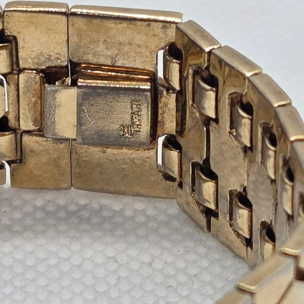 Vintage Crown Trifari Gold Tone Octagon Bracelet
