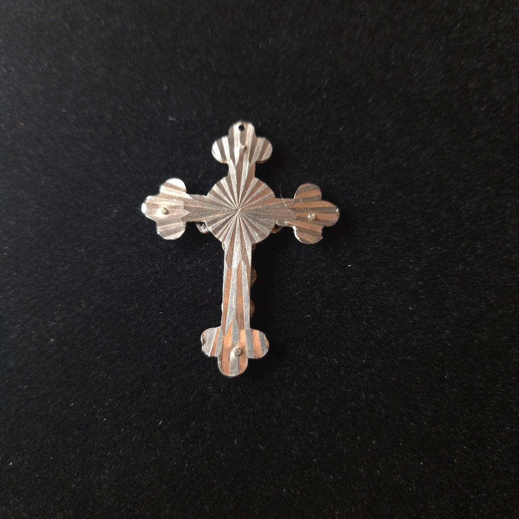 Sterling Silver 1 3/4" Fancy Cross with Filigree Hearts