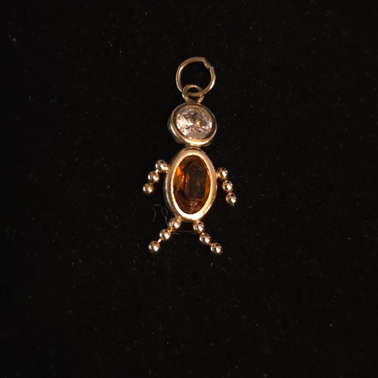 Vintage 14K Gold 3/4" Birthstone Child Pendant - November