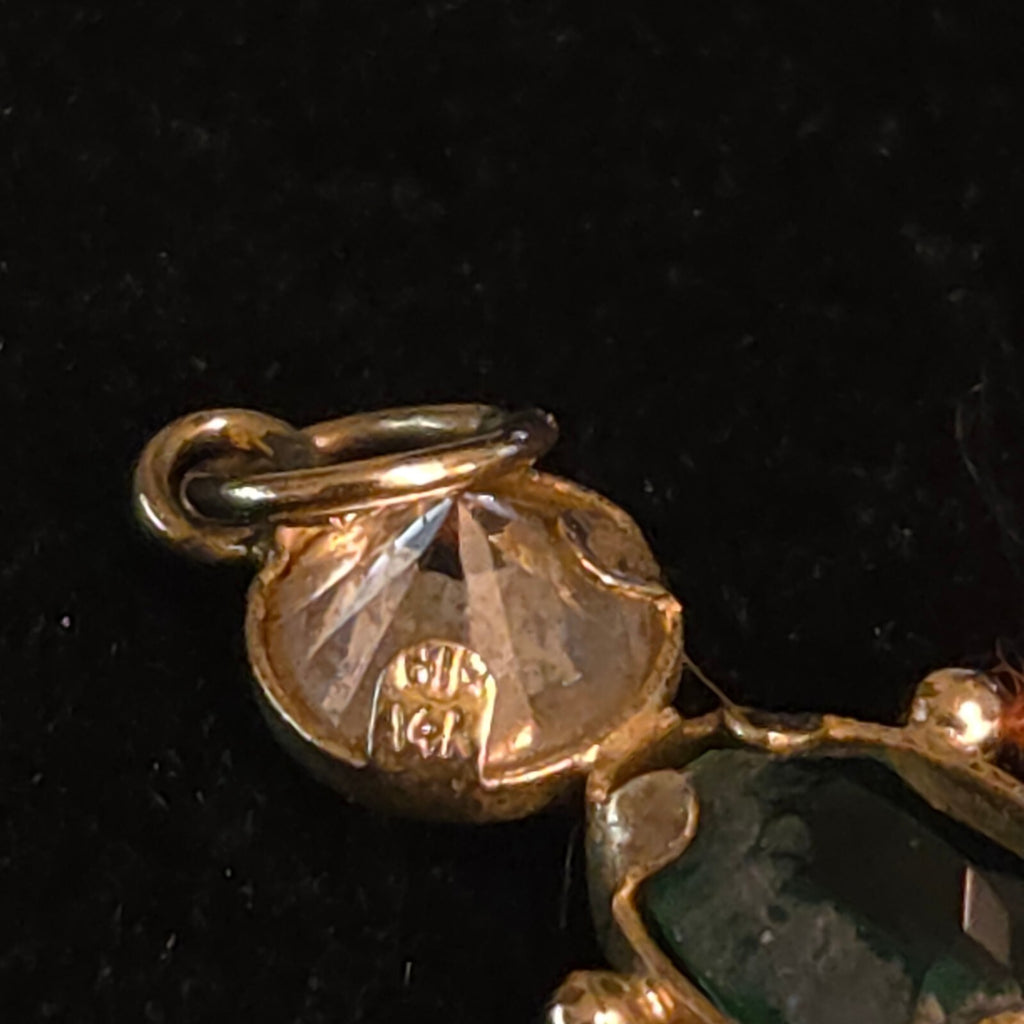 Vintage 14K Gold 3/4" Birthstone Child Pendant - May