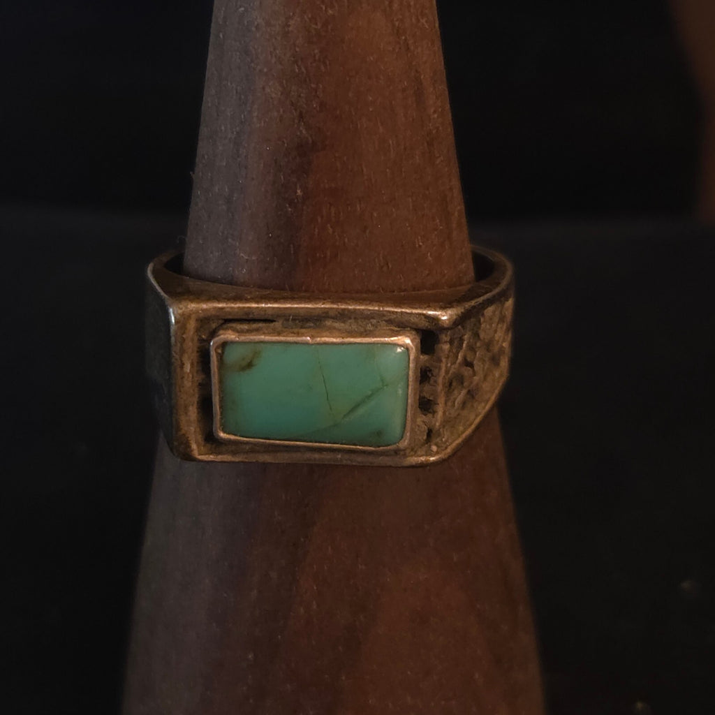 Vintage Size 10 Sterling Silver SW Turquoise Ring
