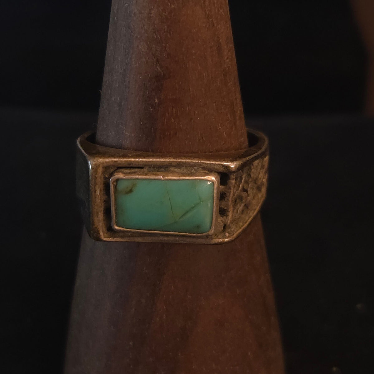Vintage Size 10 Sterling Silver SW Turquoise Ring