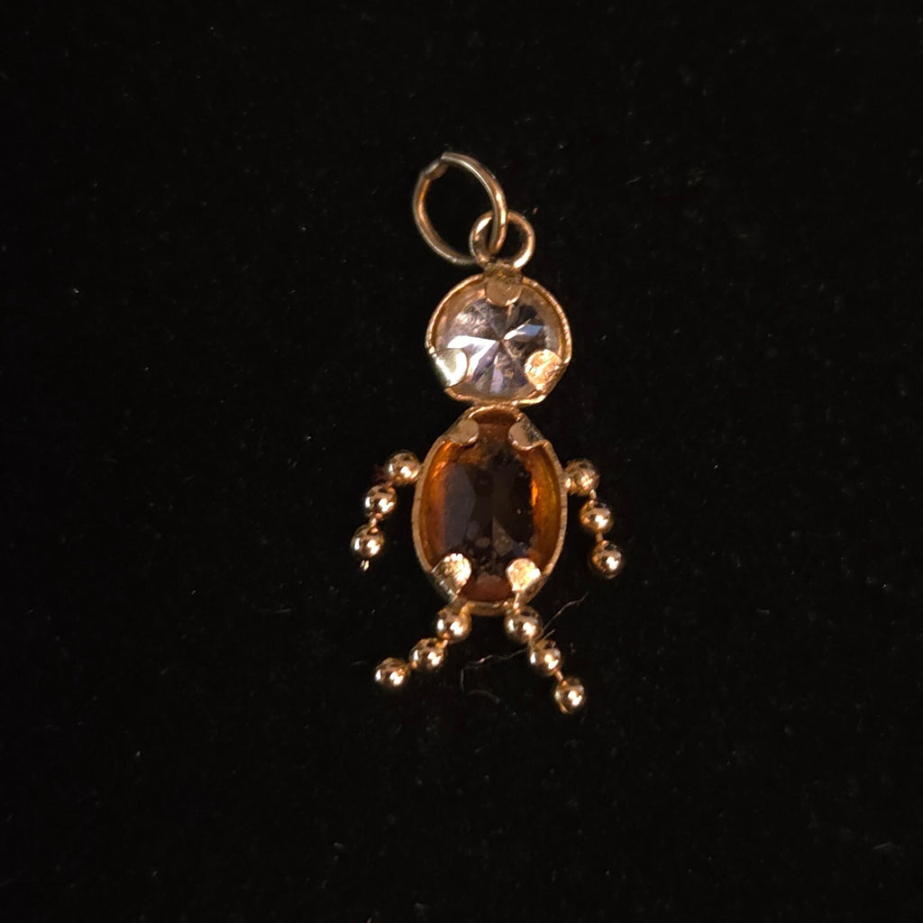 Vintage 14K Gold 3/4" Birthstone Child Pendant - November