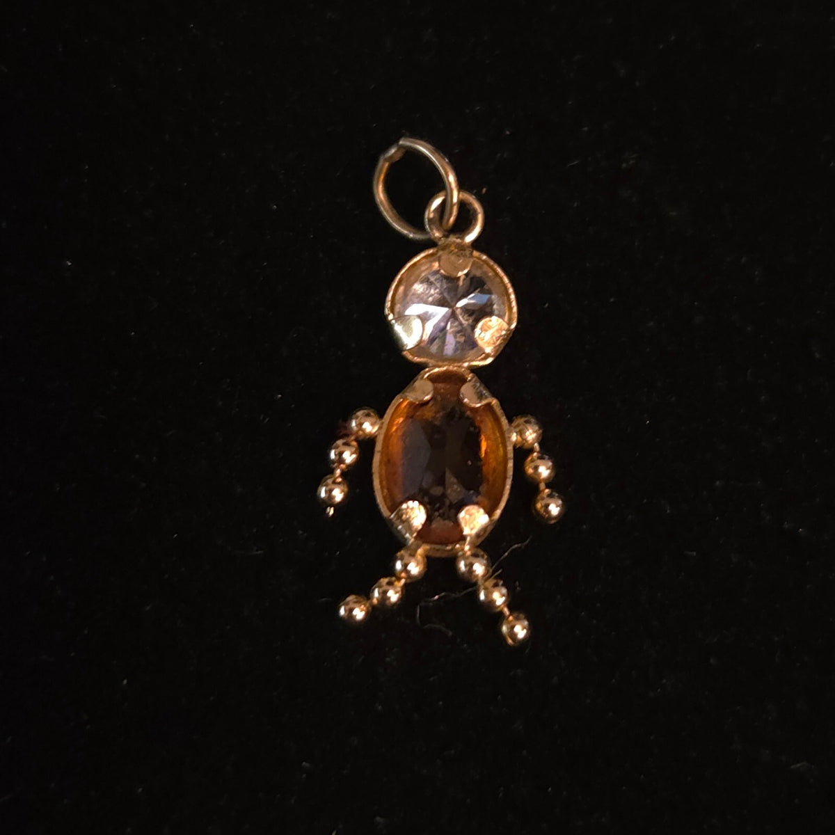 Vintage 14K Gold 3/4" Birthstone Child Pendant - November