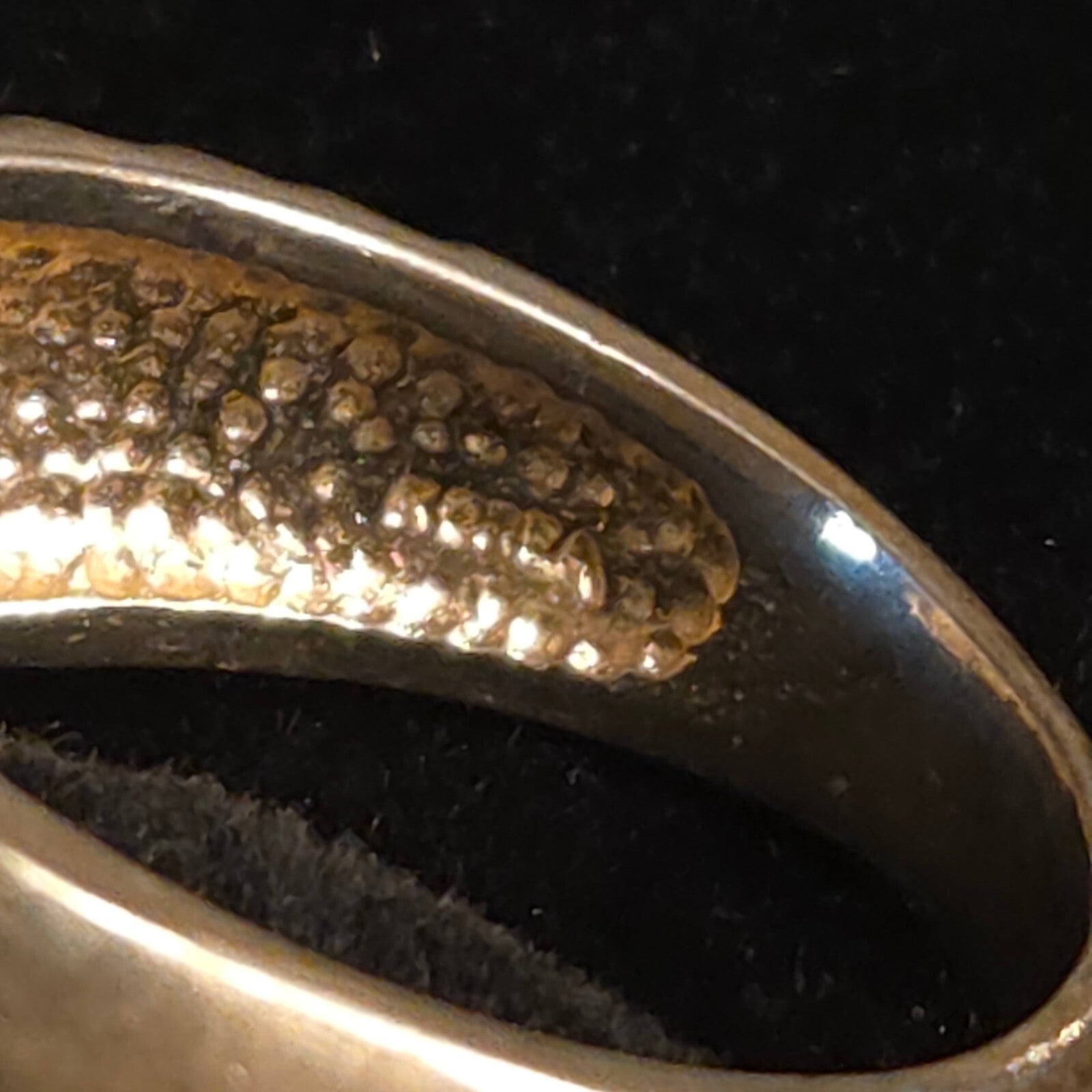 Vintage Size 9 Sterling Silver Ripple Band with CZ Stone