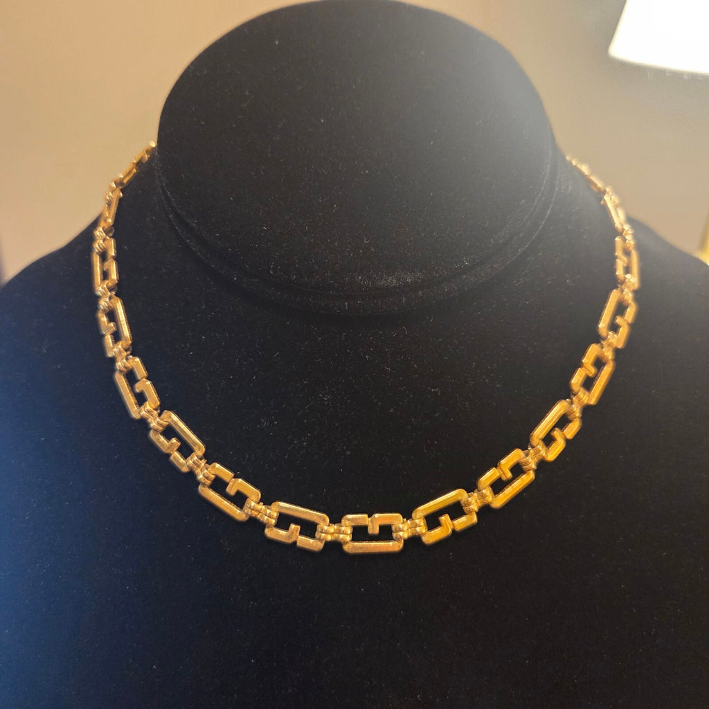 Vintage 16" Givenchy gold-plated G-logo link chain necklace