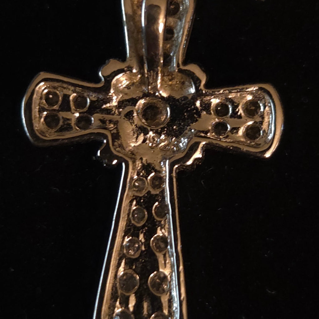 Sterling Silver 7/8" CZ Cross Pendant
