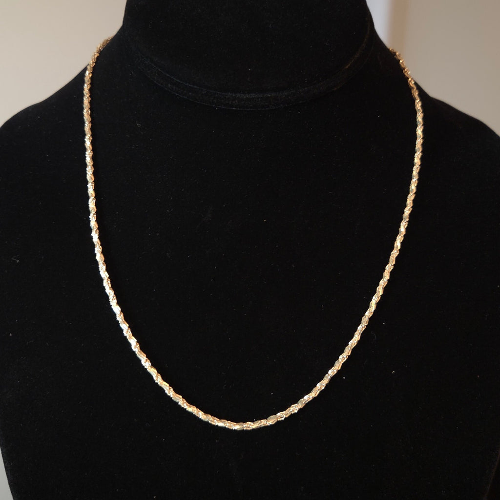 Vintage 20" Sterling Silver Diamond Cut Rope Chain
