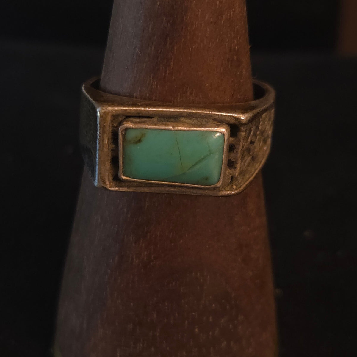 Vintage Size 10 Sterling Silver SW Turquoise Ring