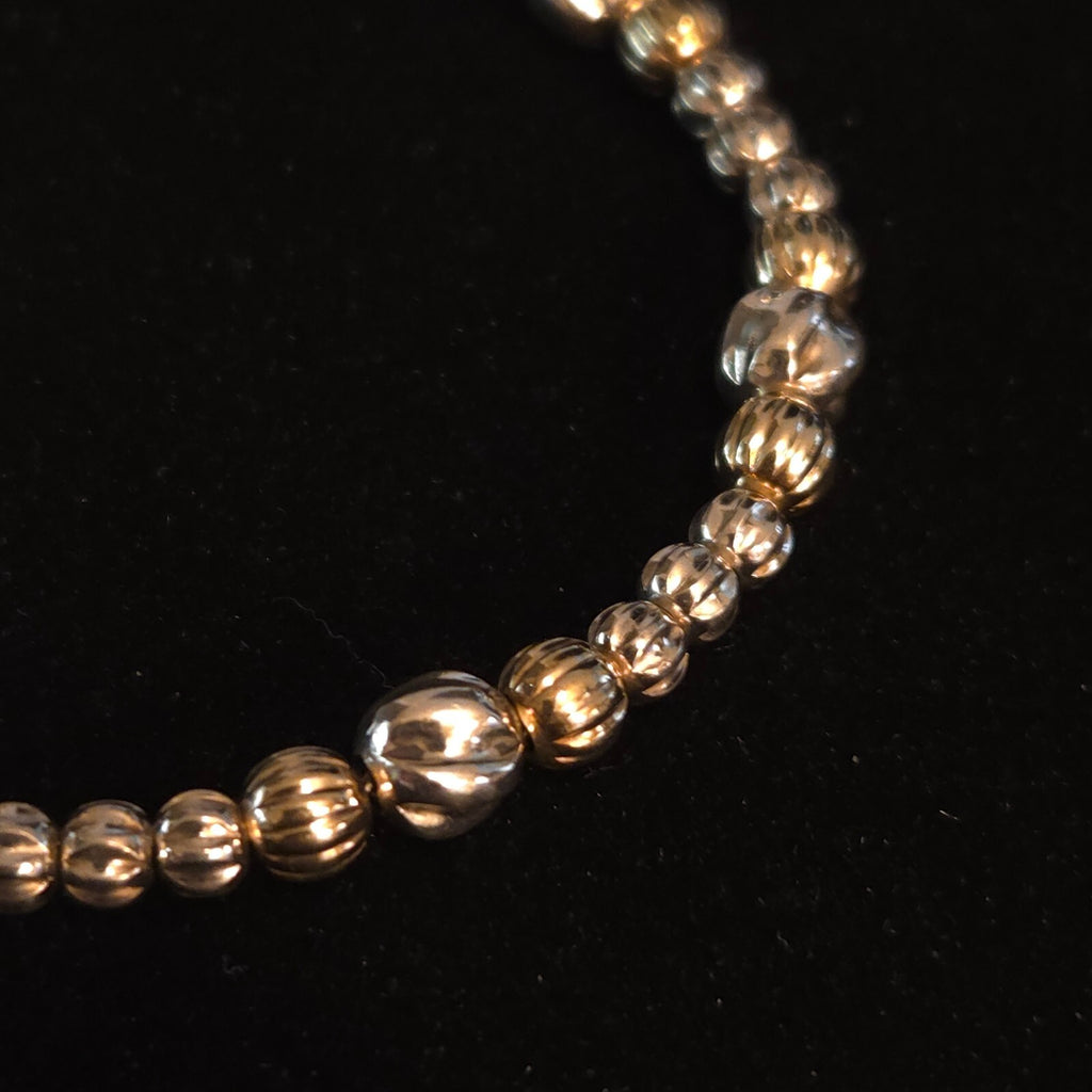 Sterling Silver and Gold 7 1/2" Beaded Bracelet